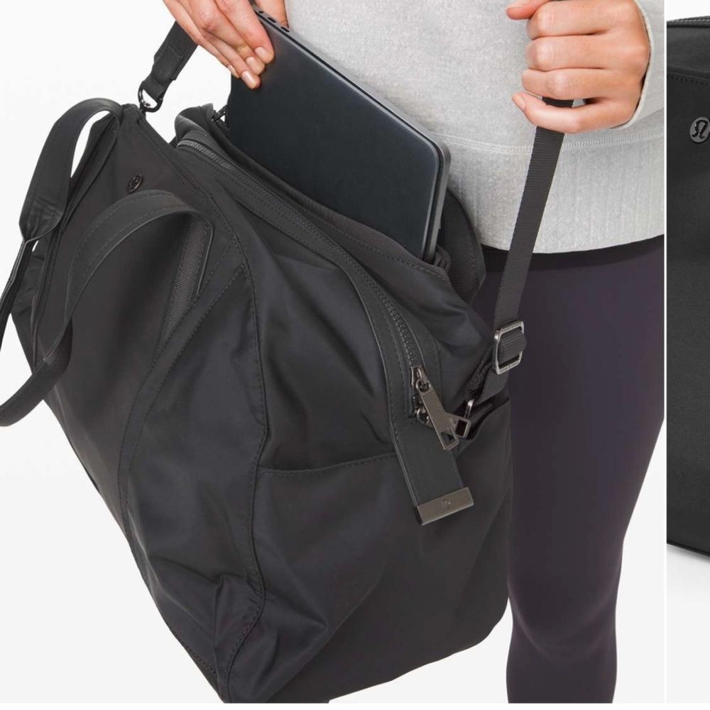 lululemon athletica Black Travel Weekender Bag with Laptop Sleeve